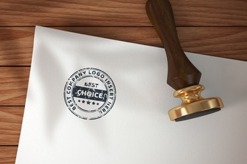 Stamp in retro style on paper - mockup template