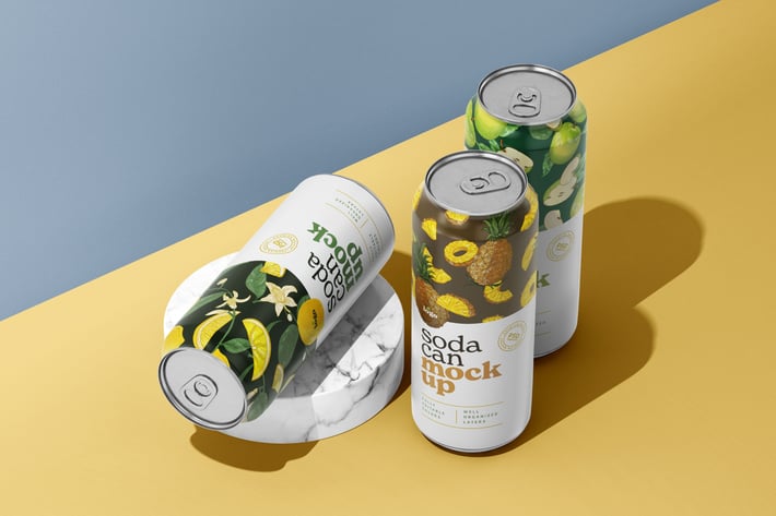500ML Soda Can Mockup