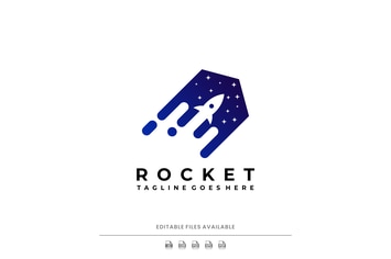 Rocket Negative Space Logo