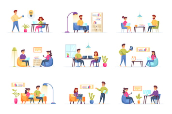 Freelance Work People Character Situation Scenes