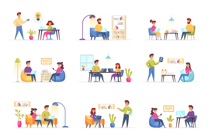 Freelance Work People Character Situation Scenes