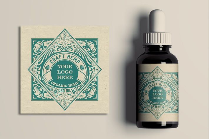 Vintage Oil Vape Label Layout