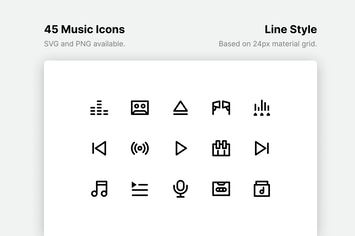 Music Line Icons