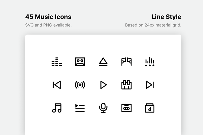 Music Line Icons