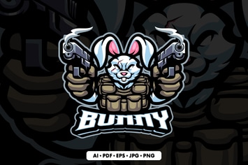Bunny Mascot Logo Template