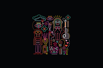 Abstract art composition on a black background