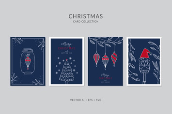 Christmas Greeting Card Vector Set