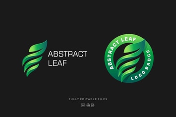 Abstract Leaf Colorful Logo Template