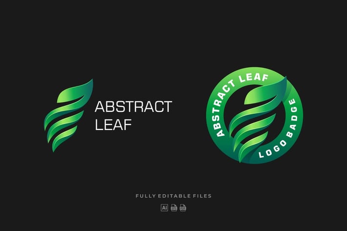 Abstract Leaf Colorful Logo Template
