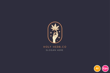 Holy Herb, Leafs, Nature Logo Template