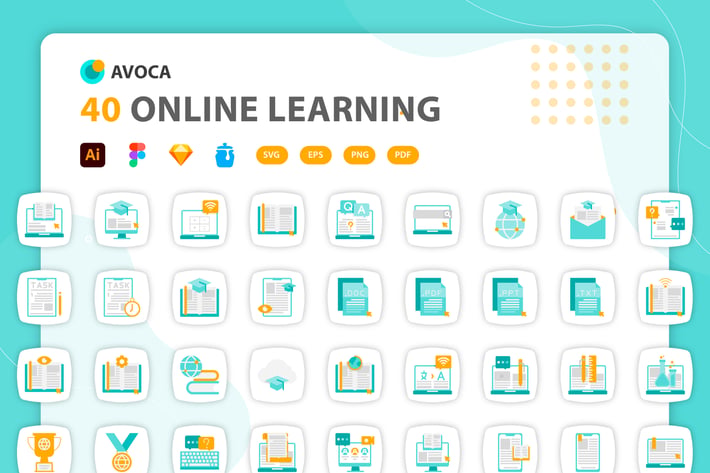 Avoca - Online Learning Icons
