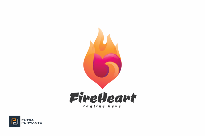 Fire Heart - Logo Template