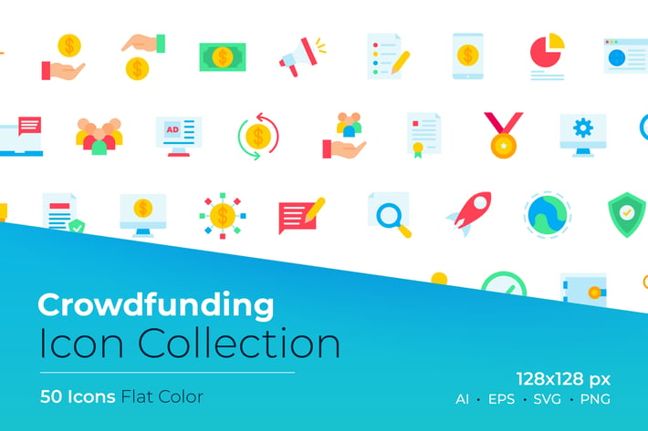 Crowdfunding Flat Color Icon