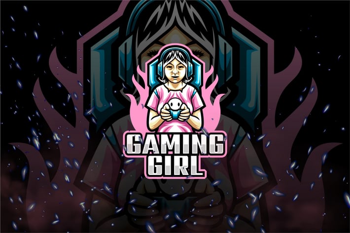 Girl Gaming E-Sport and Sport Logo Template