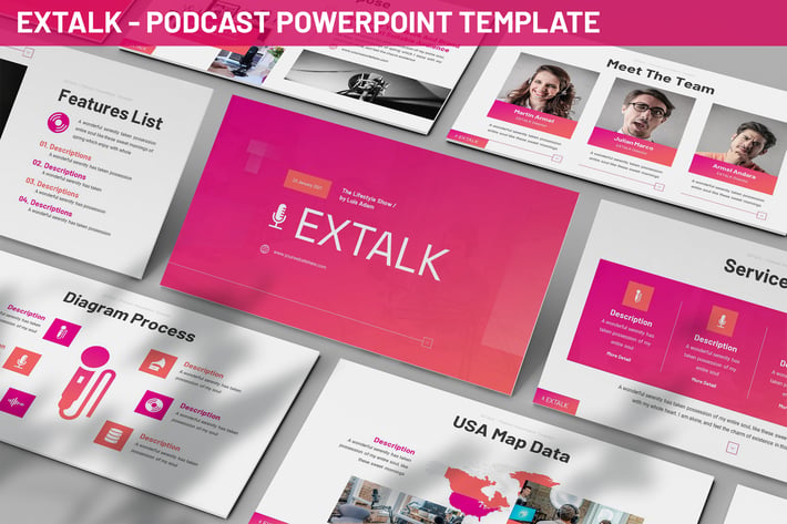 Extalk - Podcast Powerpoint Template