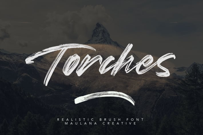 Torches Realistic Brush Font