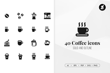40 Coffee minimal icons