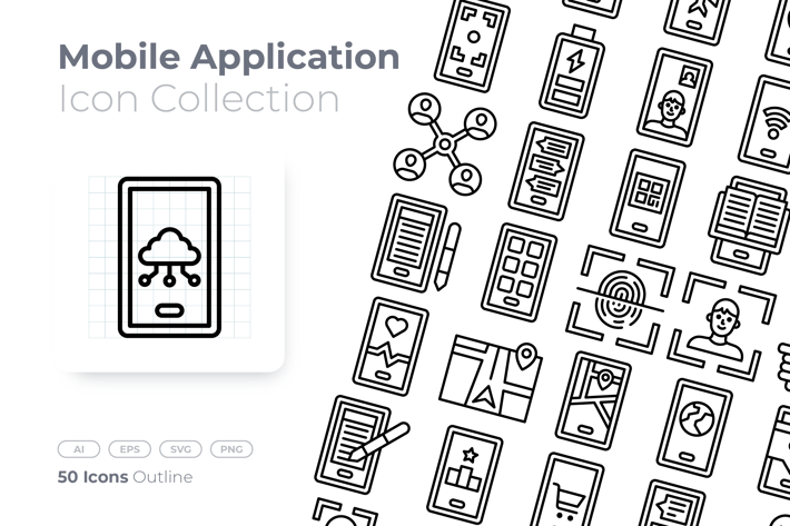 Mobile Application Outline Icon