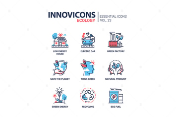 Ecology - set of modern icons