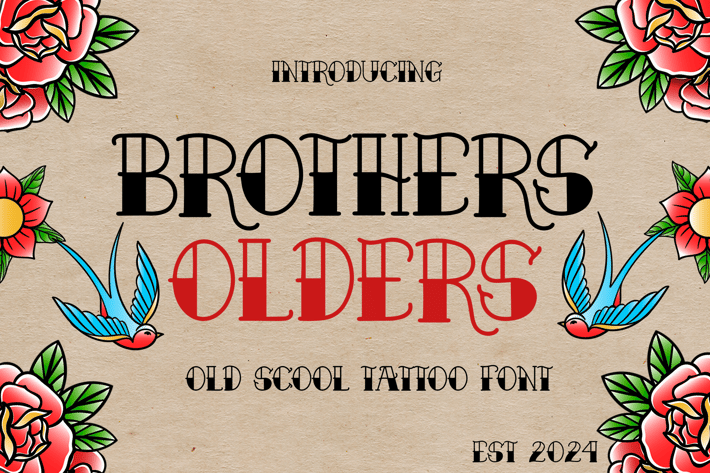 Brothers Olders Vintage Tattoo Display Font 