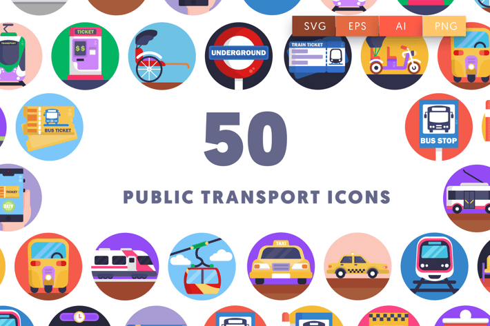 50 Public Transport Icons