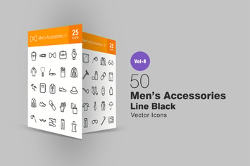 50 Men's Accessories Line Icons