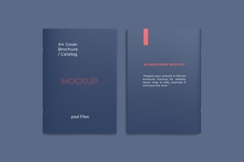Front and back covers A4 catalog mockup