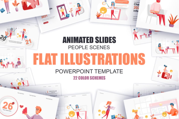 Social Media Flat Illustration Powerpoint Template