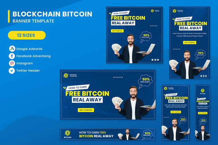 Bitcoin Banner Ads Set Template
