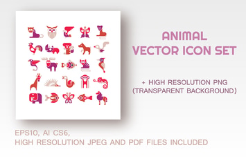 Animal vector icon set