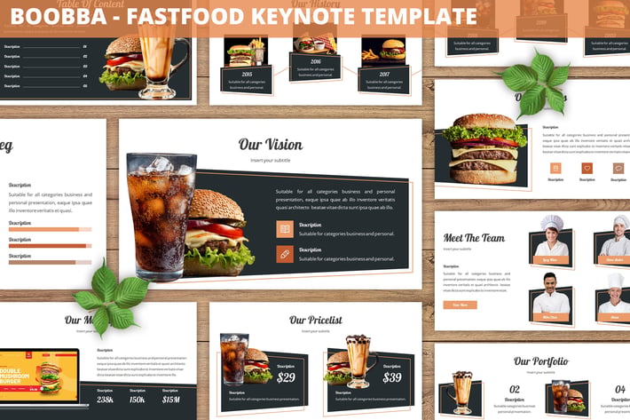 Boobba - Fastfood Keynote Template