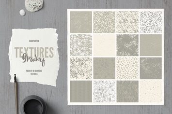 Set of 16 Handpainted Ink Textures