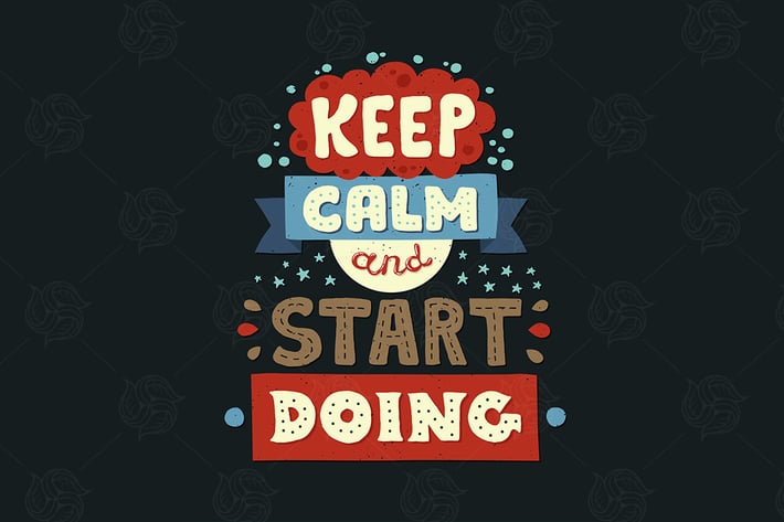 Modern flat design hipster illustration with quote