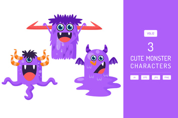 Cute Monster Characters Vol.12