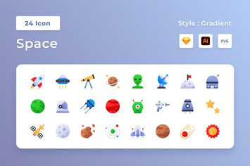 Space Gradient Icon Set