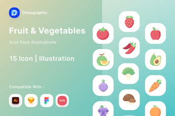 Fruit and Vegetables Icon Pack