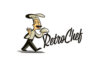 Retro Vintage Cartoon Chef or Cook Mascot Logo