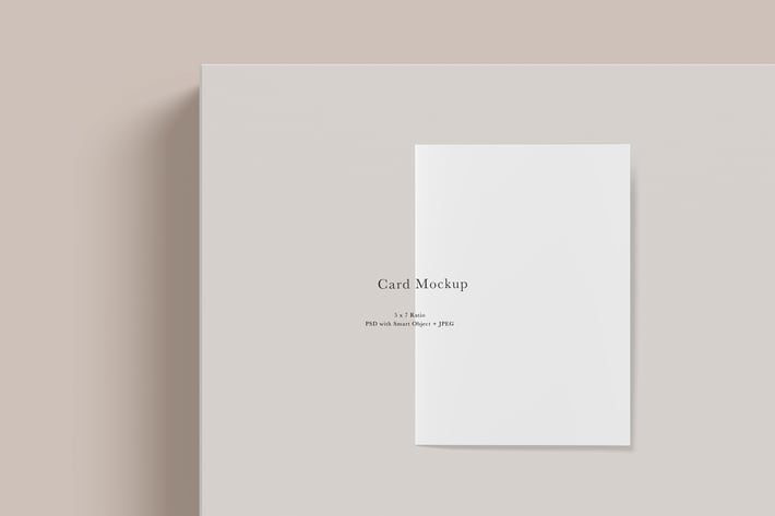 Card Mockup #1279, Beige Invitation Mockup 