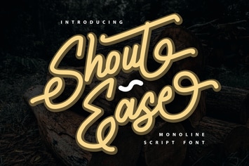 Shout Ease | Monoline Script Font