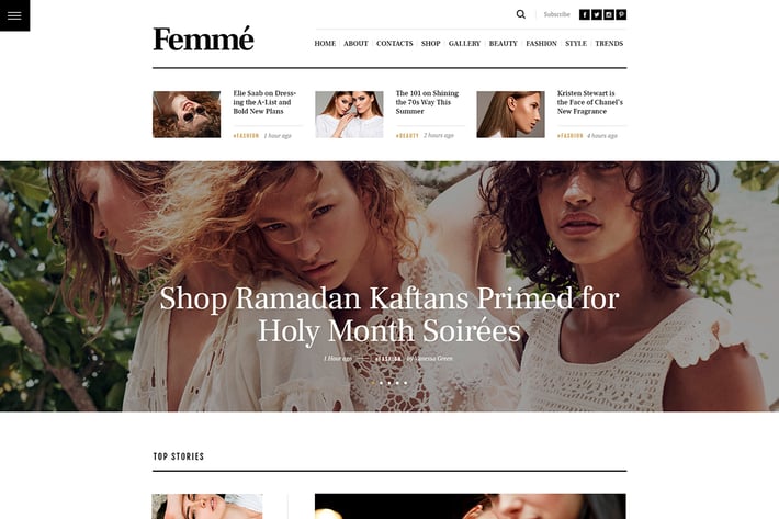 Femme - Online Magazine & Fashion Blog WP Theme