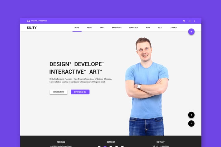 Sility - vCard, CV & Resume HTML Template 