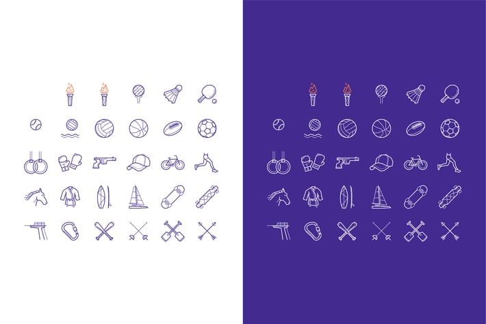 icons set of summer sports games