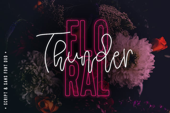 Floral Thunder Font Duo
