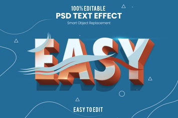Easy - 3D text Effect PSD