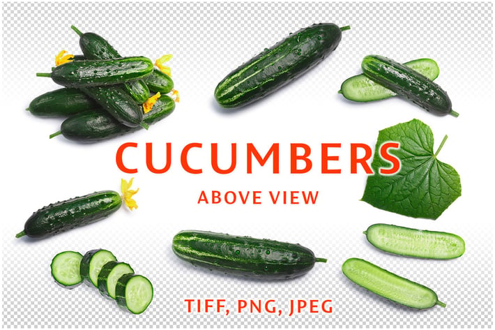 Cucumbers top-down