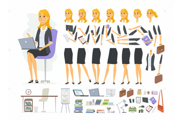 Businesswoman - cartoon character constructor