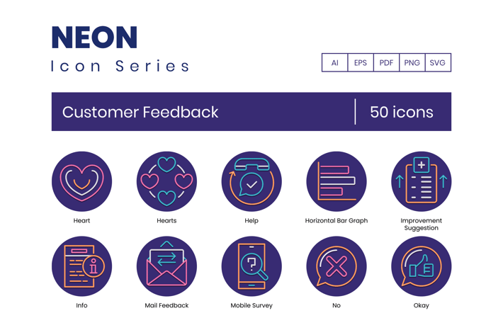 50 Customer Feedback Icons