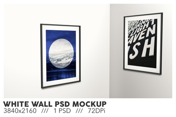 White Wall PSD Mockup