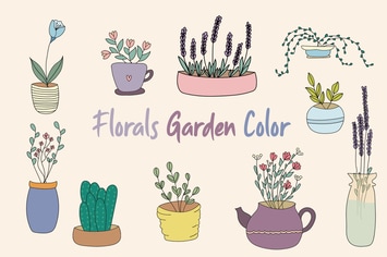 Florals Garden Hand Drawn
