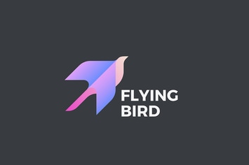 Flying Bird Logo Geometric design style